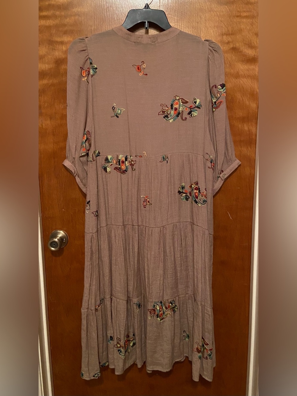 Embroidered Midi Gauze Dress - Picture 3 of 7